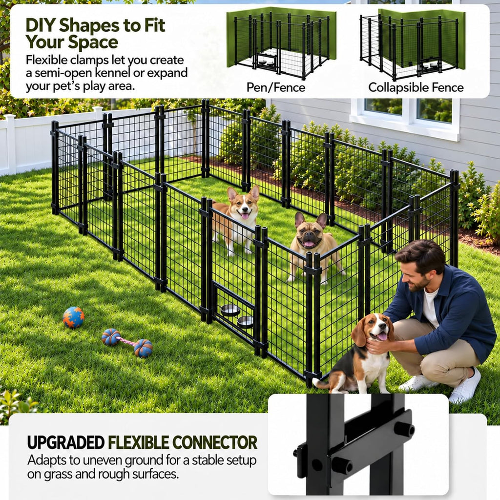 VAGGER 4x4x5 FT Dog Kennel Outdoor with Roof