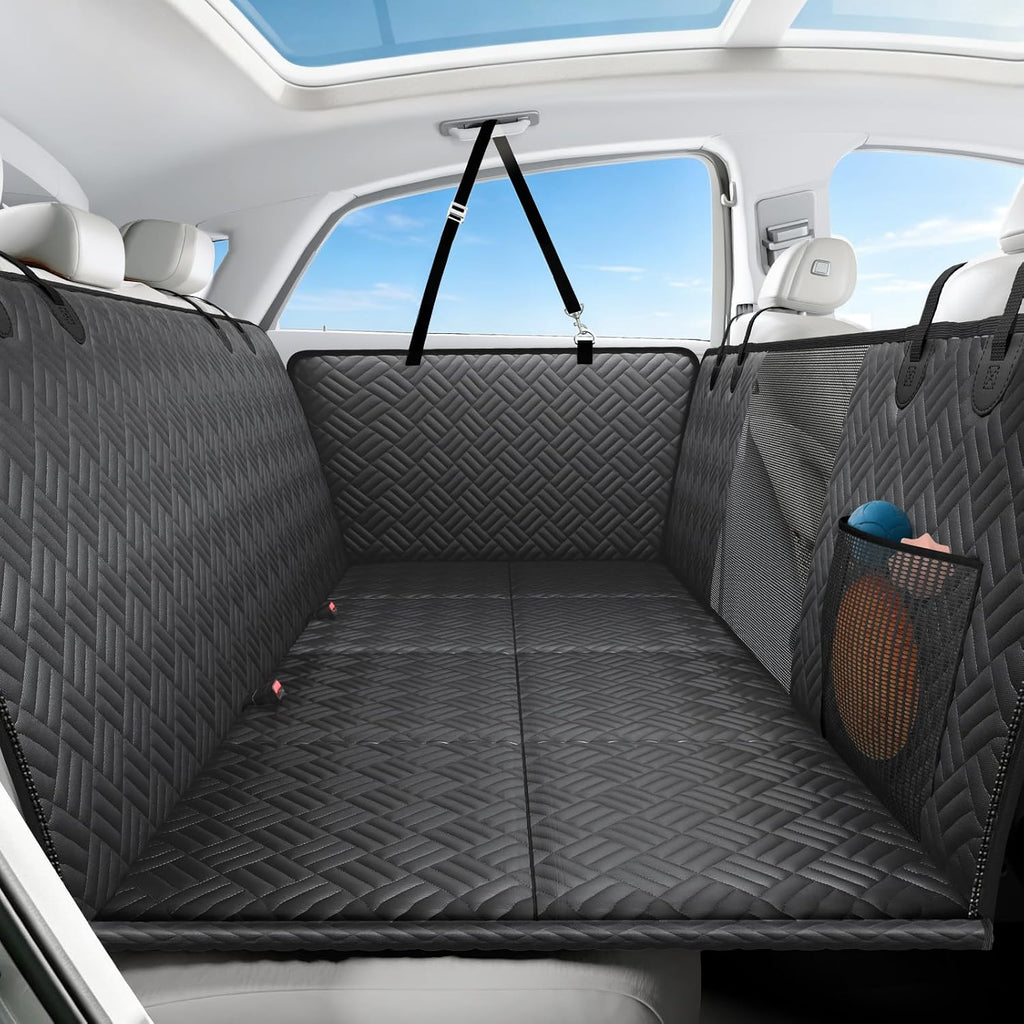 Dog Car Seat Cover for Back Seat, Hard Bottom Back Seat Extender for Dog