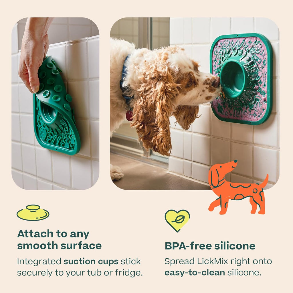 Woof LickMat, Slow Feeder Mat for Dogs, Green