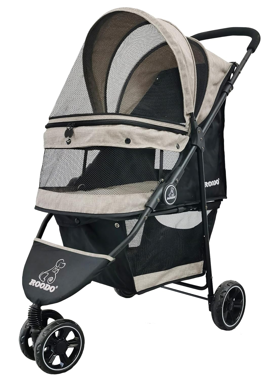 ROODO 3 Wheel Pet Stroller Best Lightweight Foldable Compact Portable Jogger All Terrain Travel Pet Gear Puppy Kitty Str