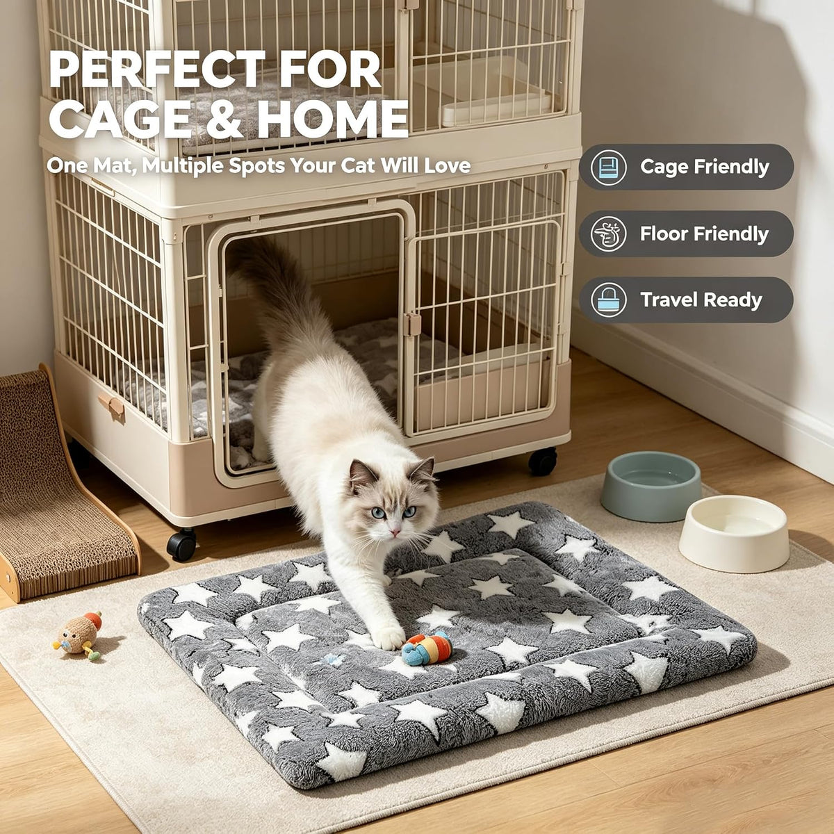 Dog Bed Mat for Crate, Soft Kennel Pad, Durable Comfort Mat for Cats