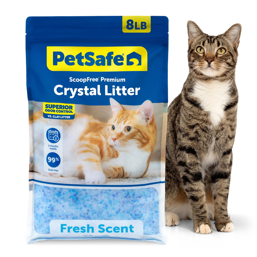 PetSafe ScoopFree Odor Control Crystal Cat Litter, Fresh Scent, 8 Lb Bag