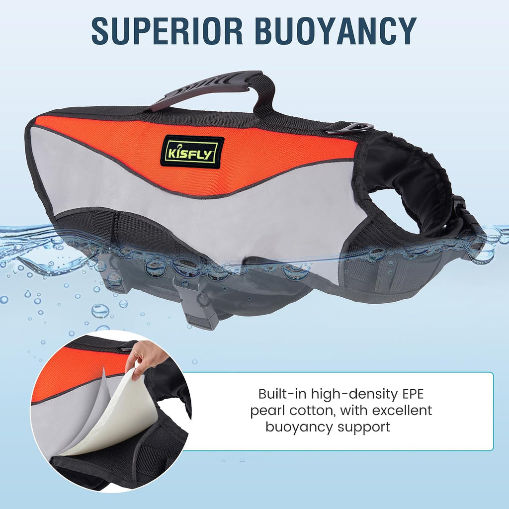 Large Dog Life Jacket XXL, Swimming Vest with Rescue Handle