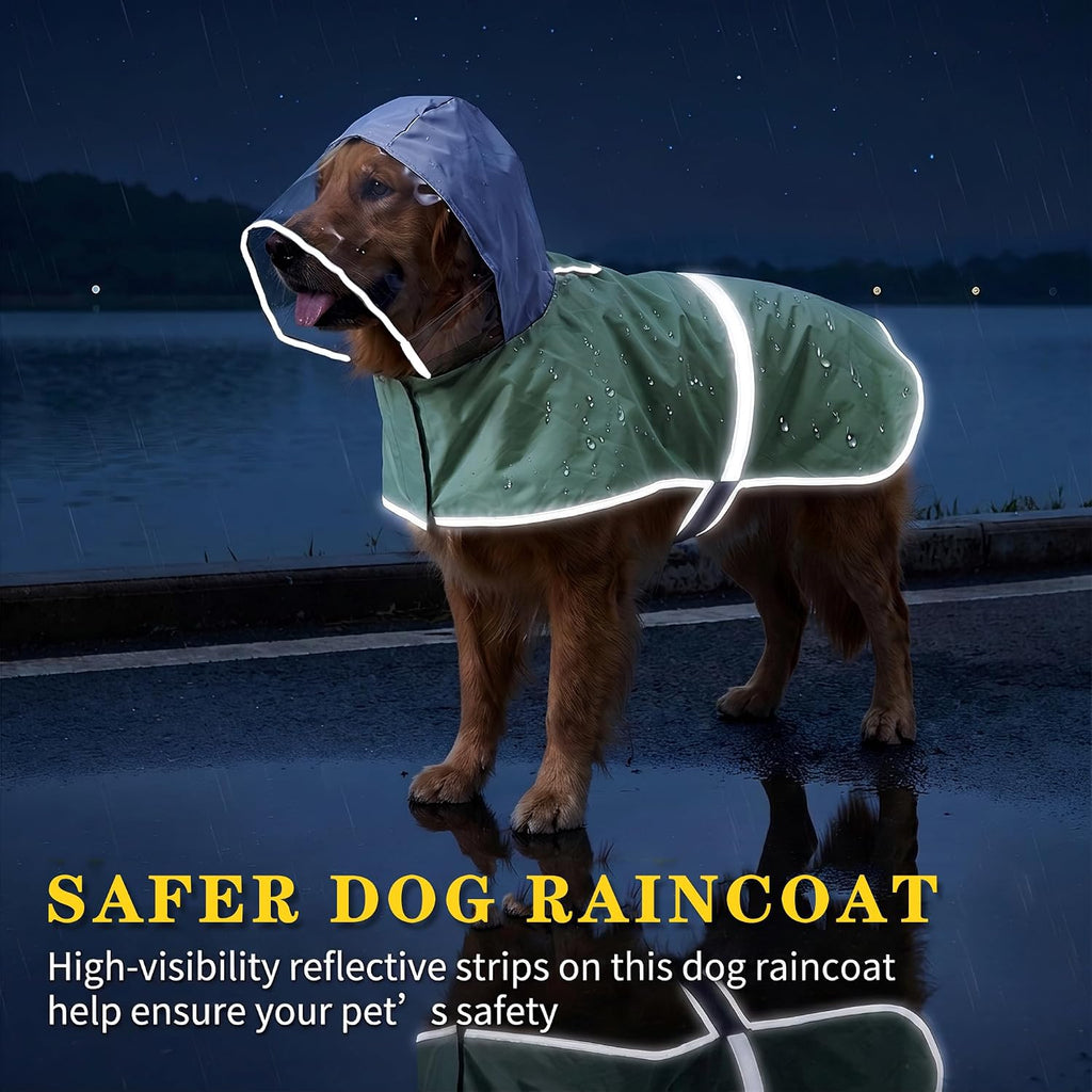 Clear Hood Dog Raincoat 2-in-1 Sun Protection for Medium Large Dogs，Medium