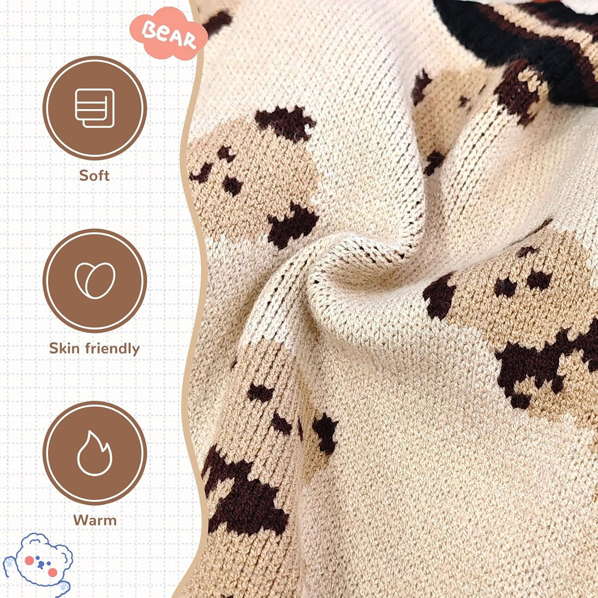 Small Dog Sweaters Cardigans Clothes for Small Medium Dogs Boy Girl