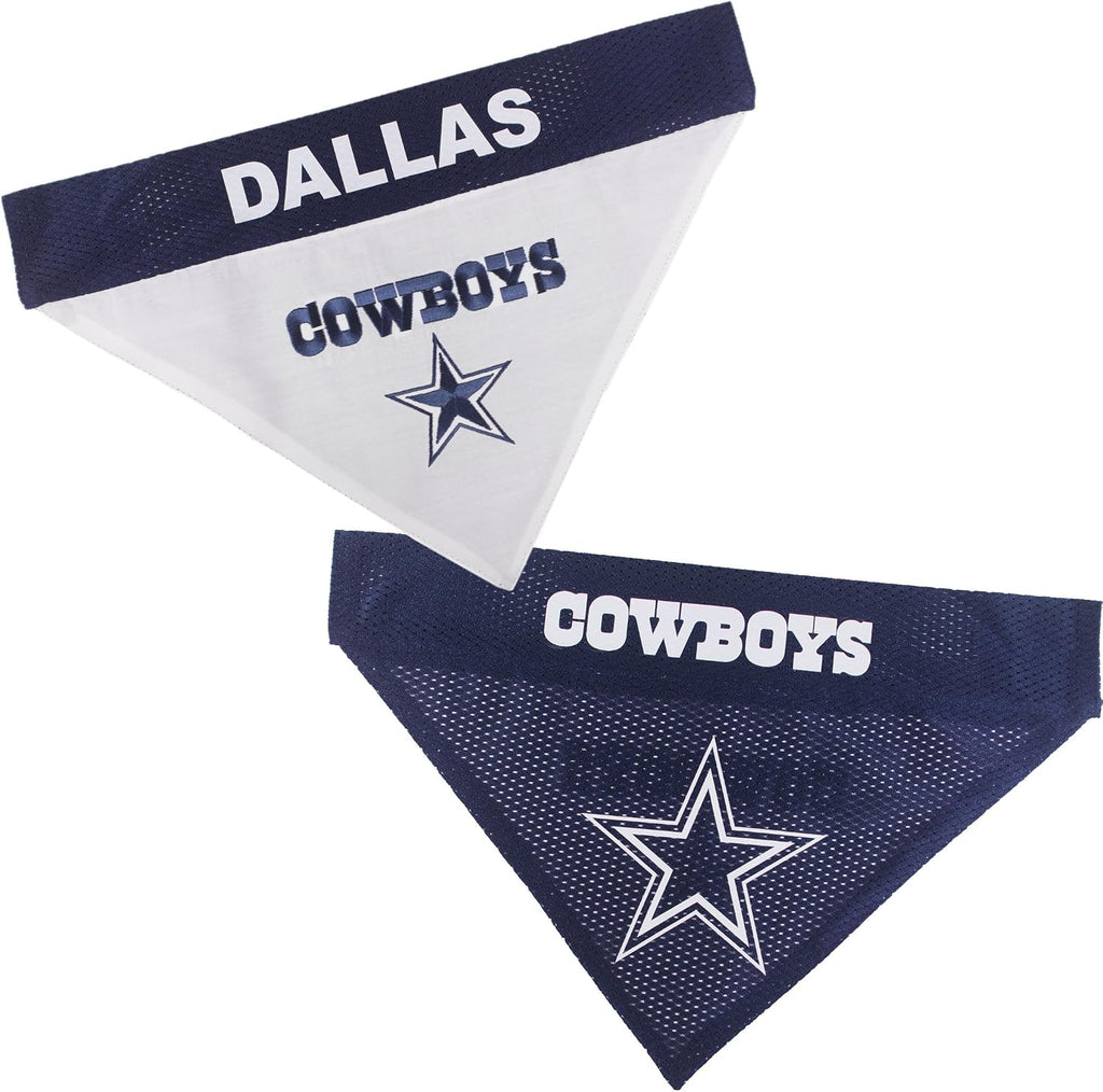 NFL DOG BANDANA - DETROIT LIONS REVERSIBLE PET BANDANA. 2 Sided Sports Bandana with a PREMIUM Embroidery TEAM LOGO, Larg