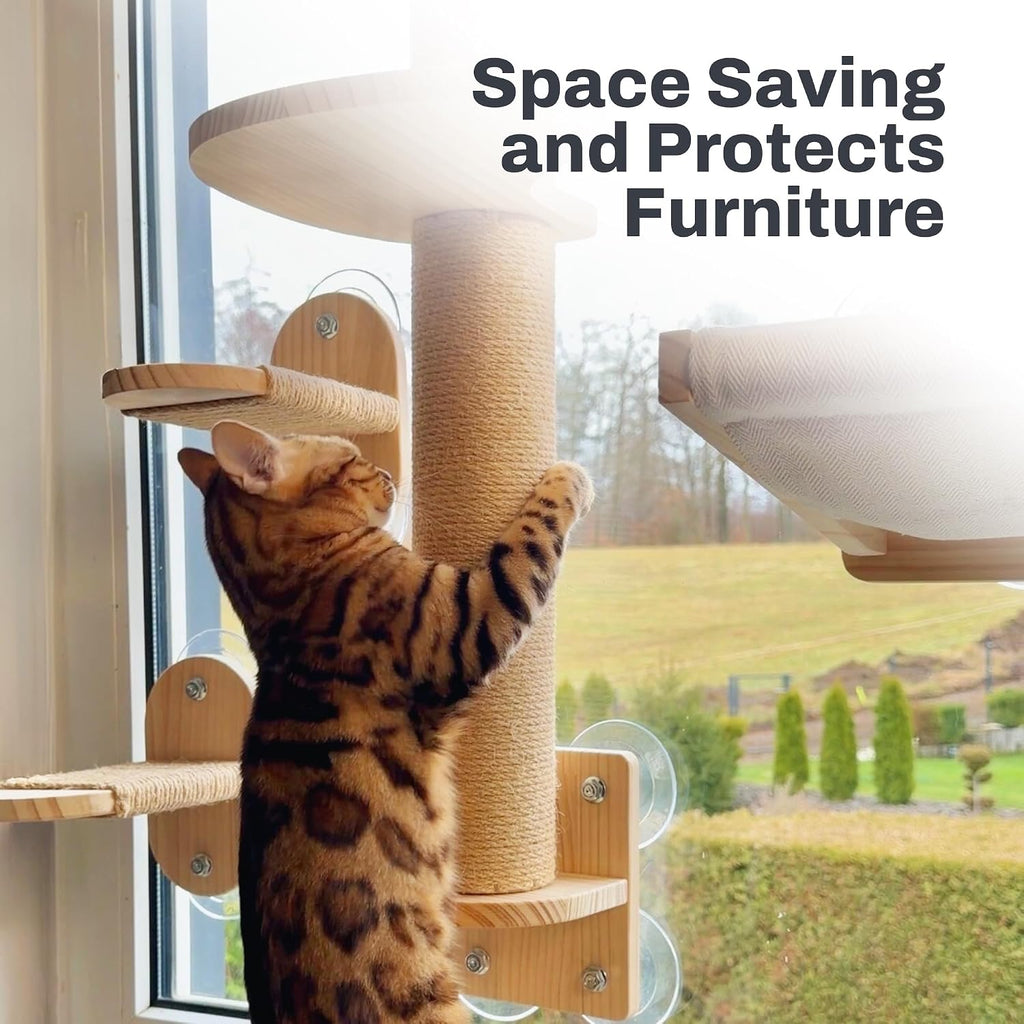 Cat Window Shelf | 4-in-1 Cat Wall Shelves & Scratcher