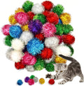 50 Pcs 2 Inch Large Assorted Cat Pom Pom Toy Balls