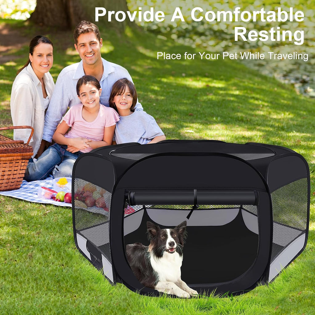 Dog Cat Playpen, Pet Puppy Playpen, Puppy Dog Play Pen for Indoors(Grey, S)