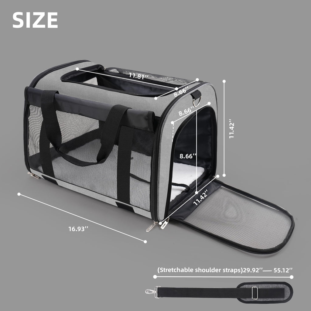 TWDEPART Cat Carrier Backpack - Multifunctional, Firm & Foldable with Roll-Up Shade, Breathable Design Includes Collapsible Bowl & Cushion (Grey)