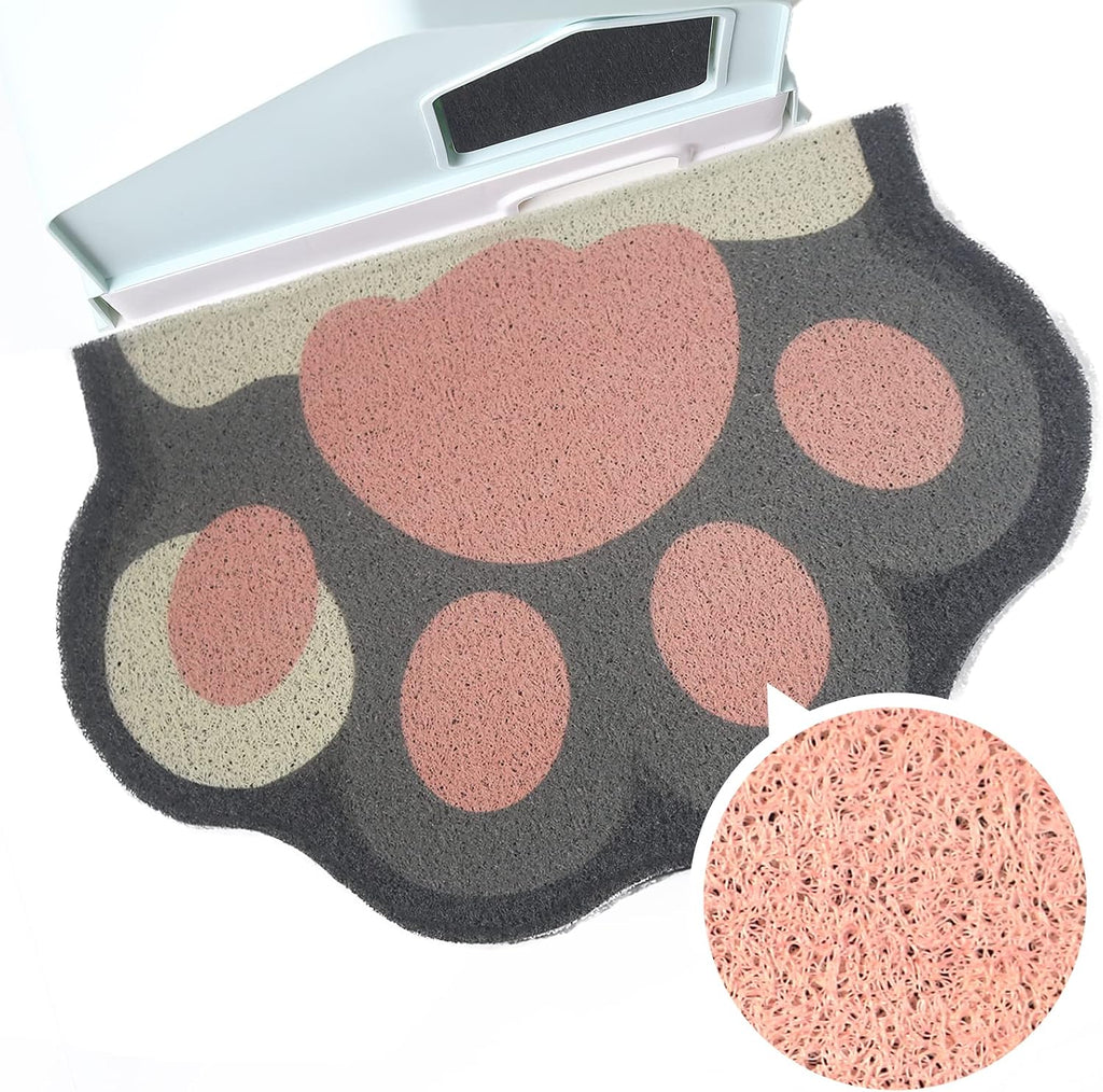 Cute Cat Litter Mat 24”x16”, Litter Box Mat, Litter Trapping Mat, Soft on Kitty Paws, Easy Clean, Anti Slip, Pet Accesso