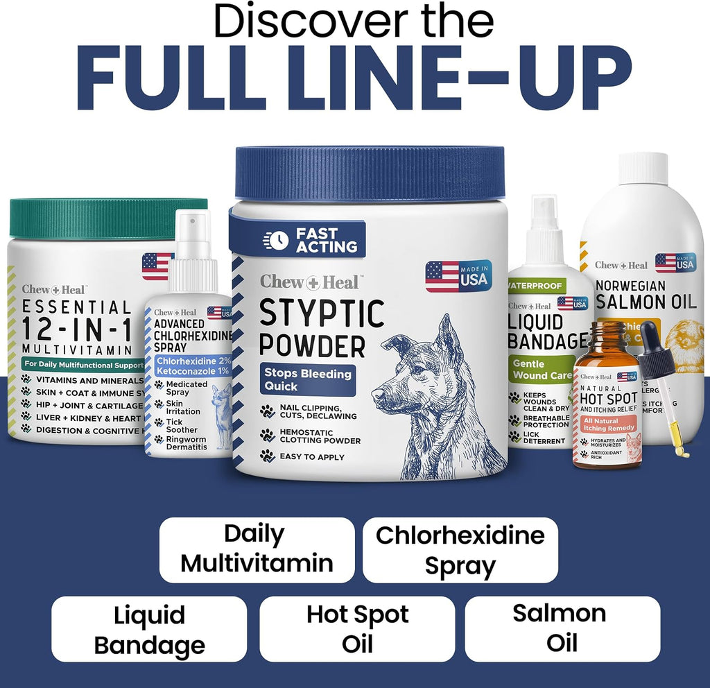 Styptic Powder for Dogs & Cats - Quick Stop Bleeding - 1.5 oz
