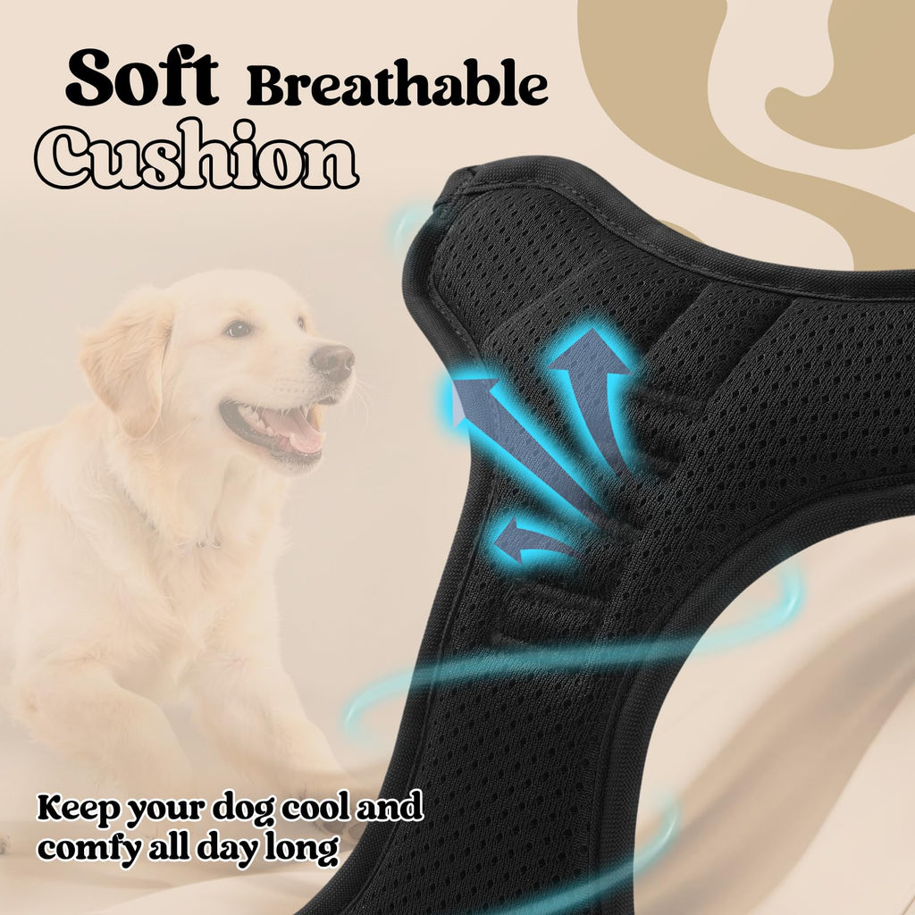 rabbitgoo Dog Harness, No Pull for Large Dogs with 2 Leash Clips, Pet Vest