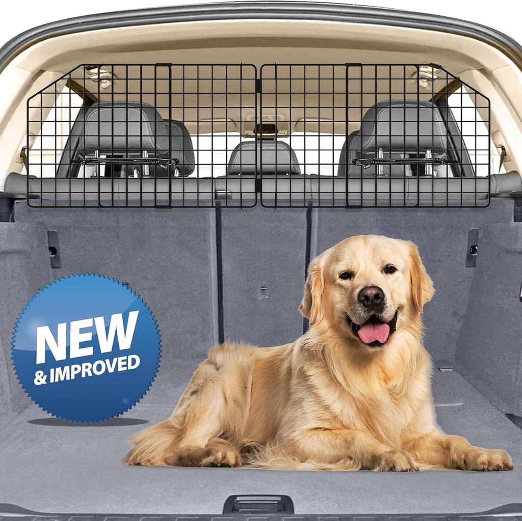 Dog Car Barrier for SUV Trunk Cargo Area, Foldable & Adjustable Car Divider and Cargo Gate to Keep Dogs in Back (Patent 