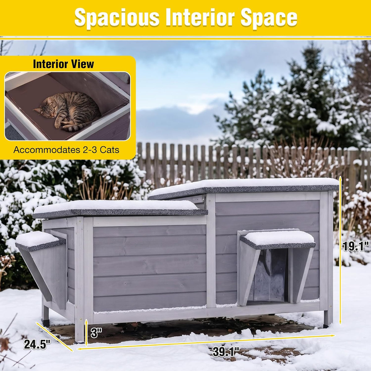 Aivituvin Heated Cat House Outdoor Weatherproof Insulated for Cats