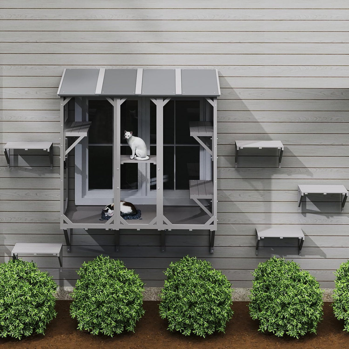 Cat Catio Expandable Window Box Enclosure for Multiple Cats