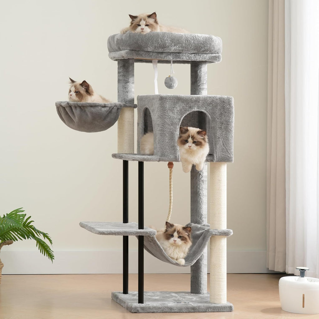 Cat Tree, 43.3'' Cat Tower with Hammock for Kittens GCT004SW