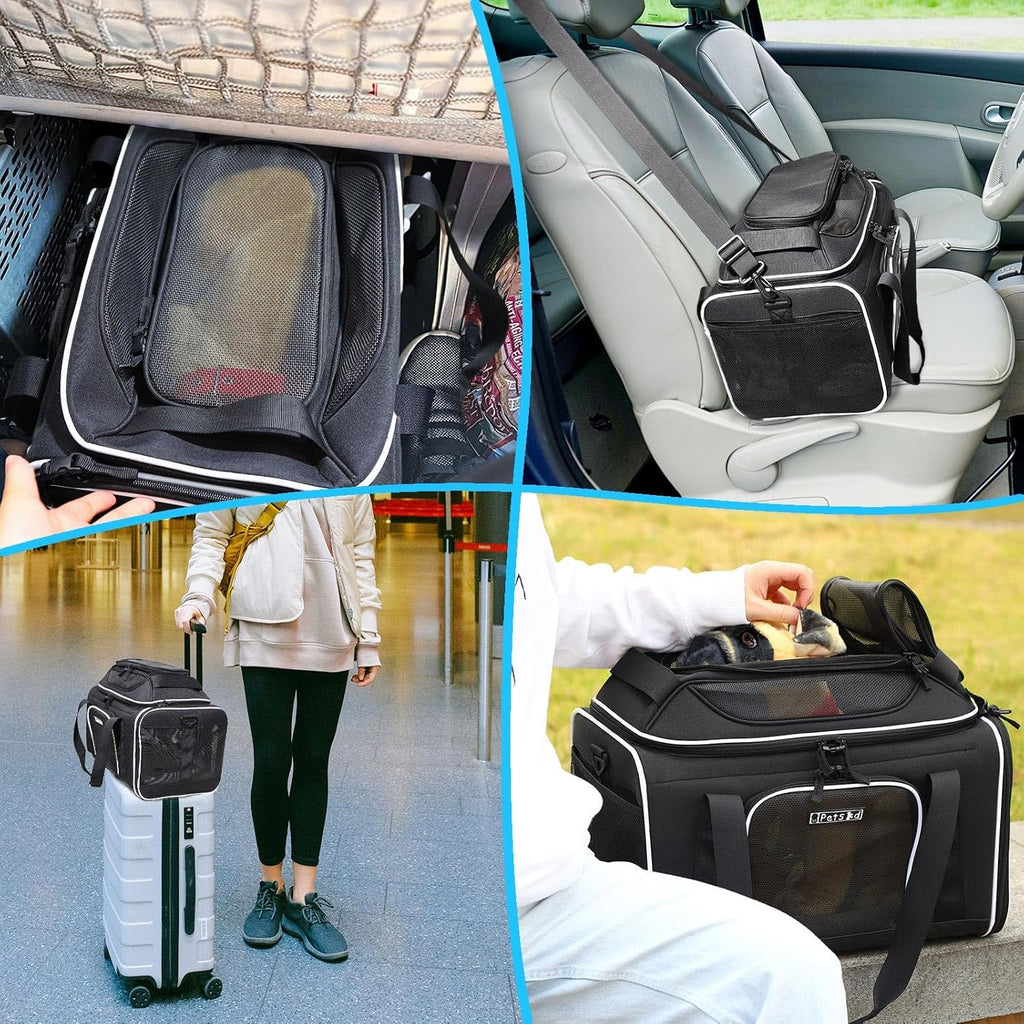 Top-Expandable Small Pet Carrier 18"x11"x11" Airline Approved