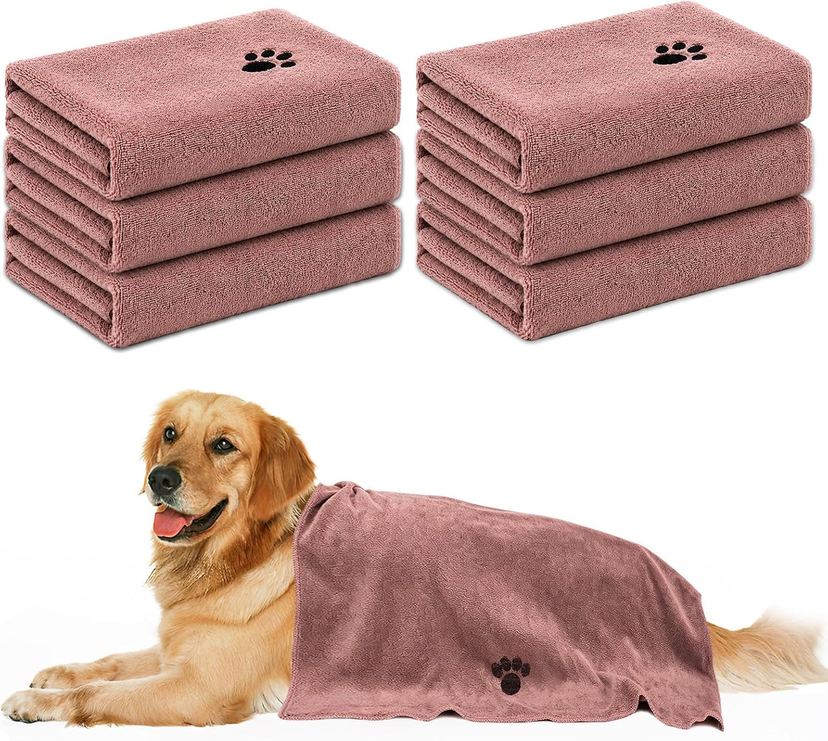 2 Pack Microfiber Dog Towels for Drying Dogs, Pet Bath Supplies for Dog&Cat