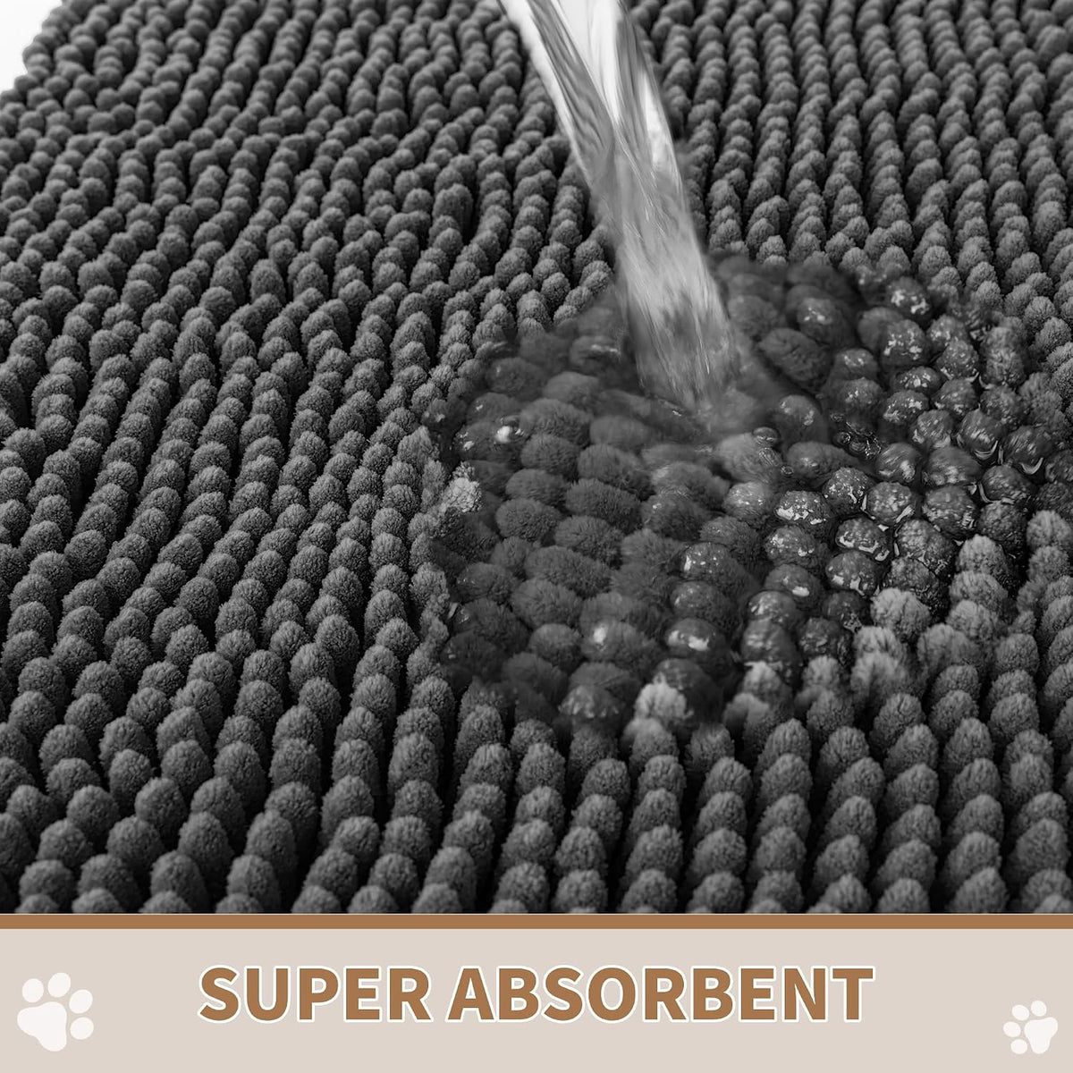 Amyracel Dog Door Mat for Muddy Paws 48" x 36",Chenille Absorbent Mud Mat