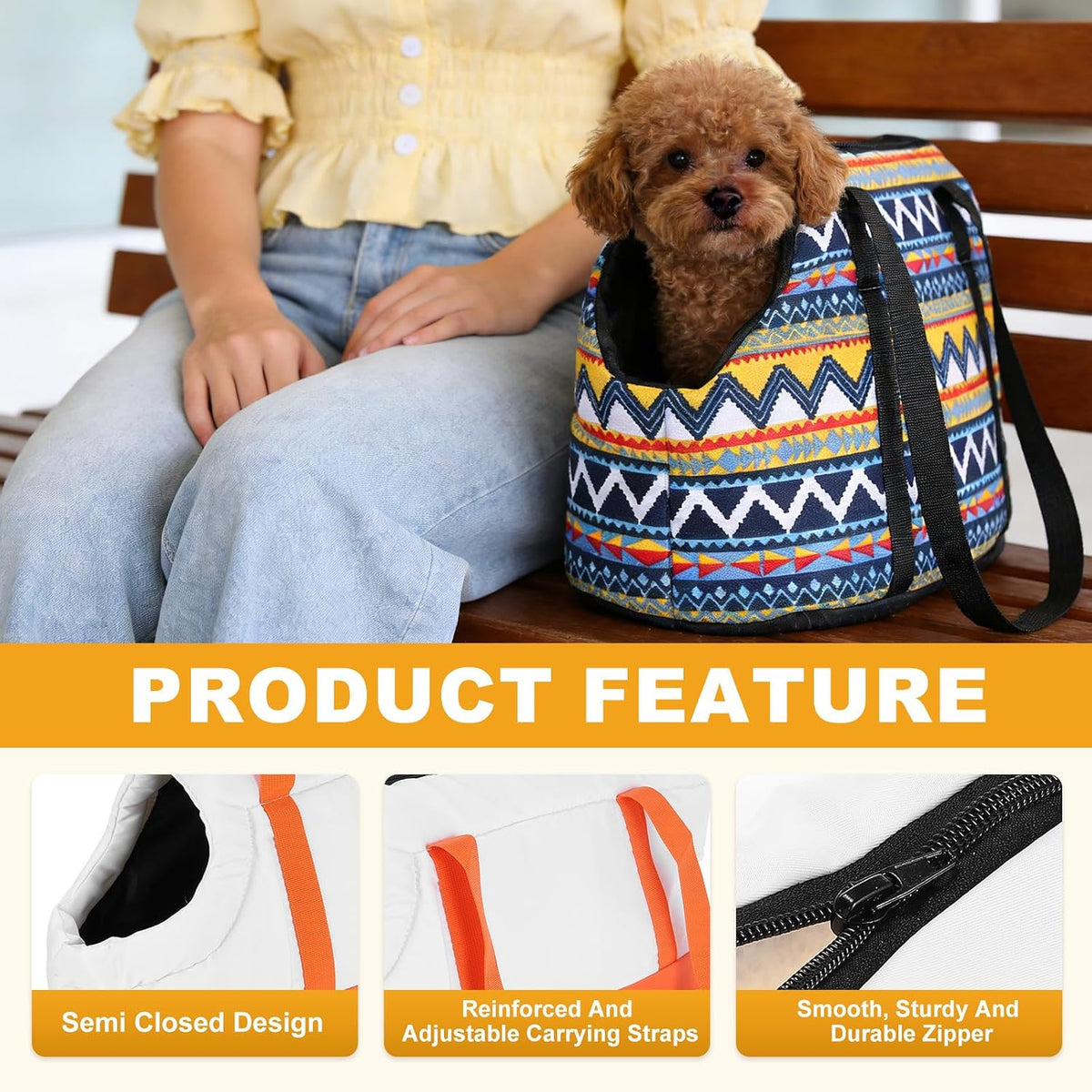 Dog Purse Carrier with Crossbody Strap Small Dog Sling Carrier