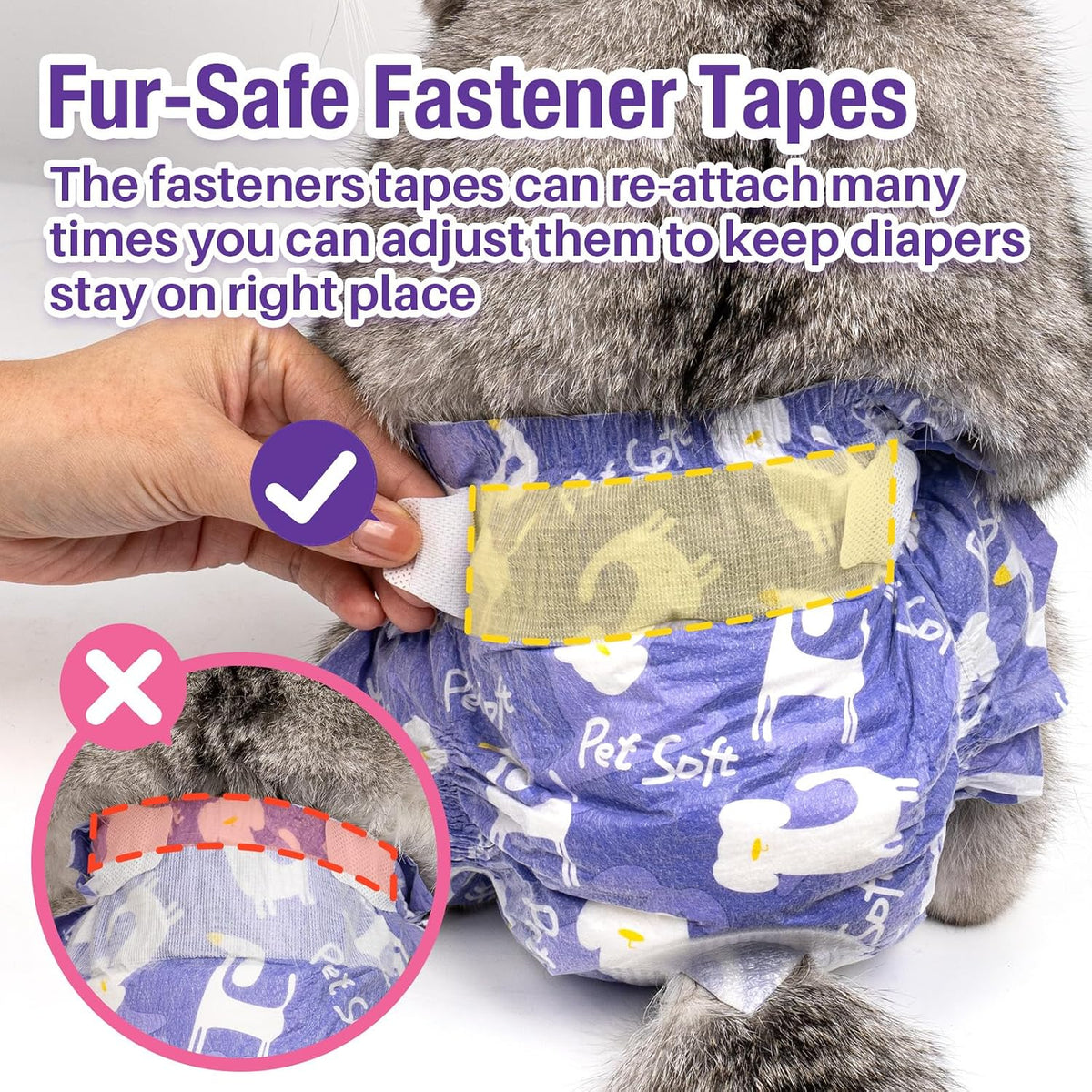 Pet Soft Disposable Dog Diapers Female with Foam Tail Hole S 24P