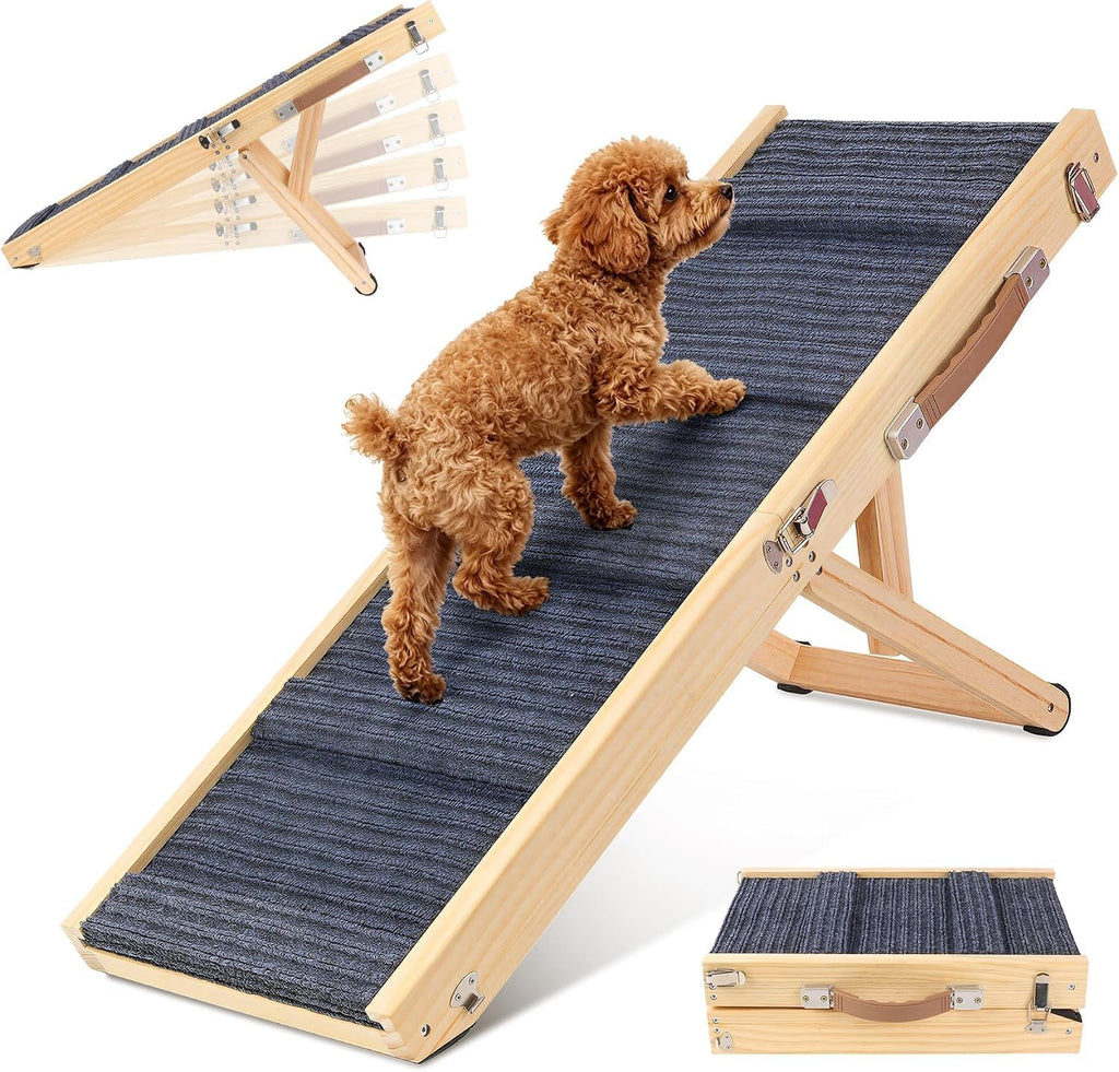 Dog Ramp for Couch, Foldable Wooden Pet Ramp, 37.5 x 16 in, Medium