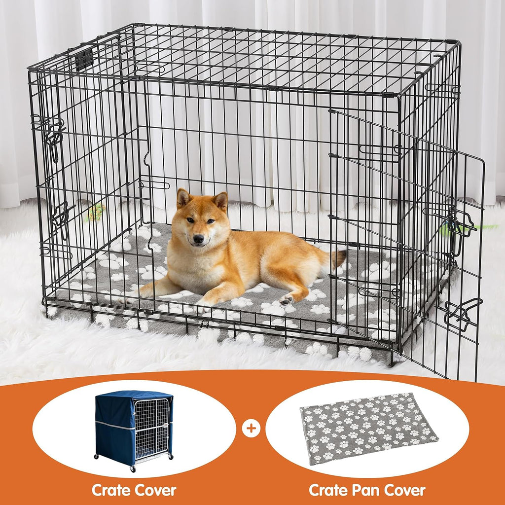 BALAPET Washable Dog Crate Pan Cover, Soft Plush Velvet Liner for Dog Crate Tray Fitted Cover for Pet Crate Pan 36 x 23 