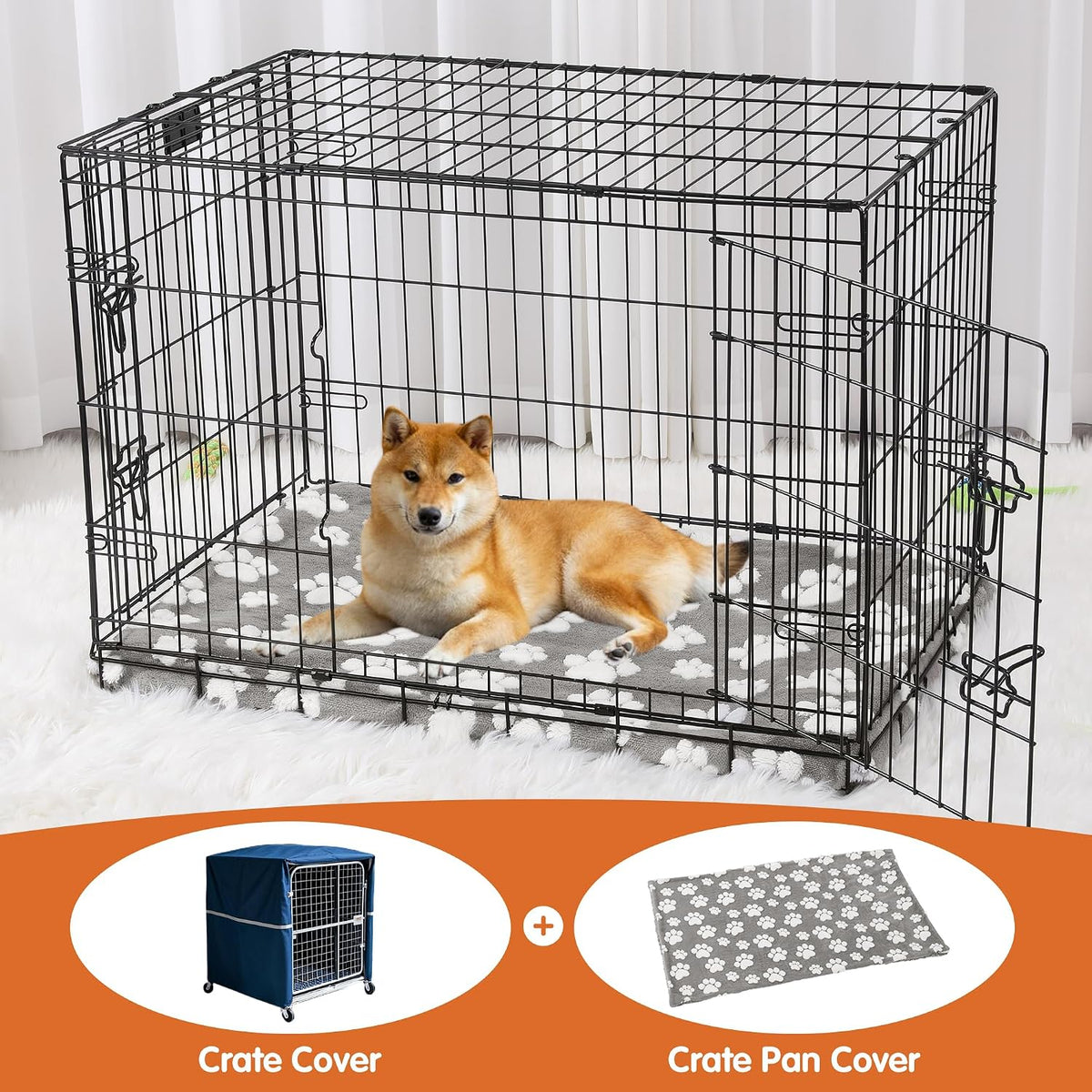 BALAPET Washable Dog Crate Pan Cover, Soft Plush Velvet Liner for Dog Crate Tray Fitted Cover for Pet Crate Pan 36 x 23 