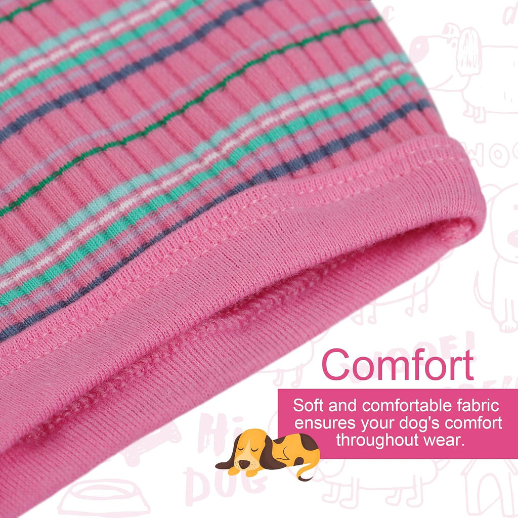 Premium 100% Cotton Rib Dog Shirt Vest for Small Breeds Pink XXS