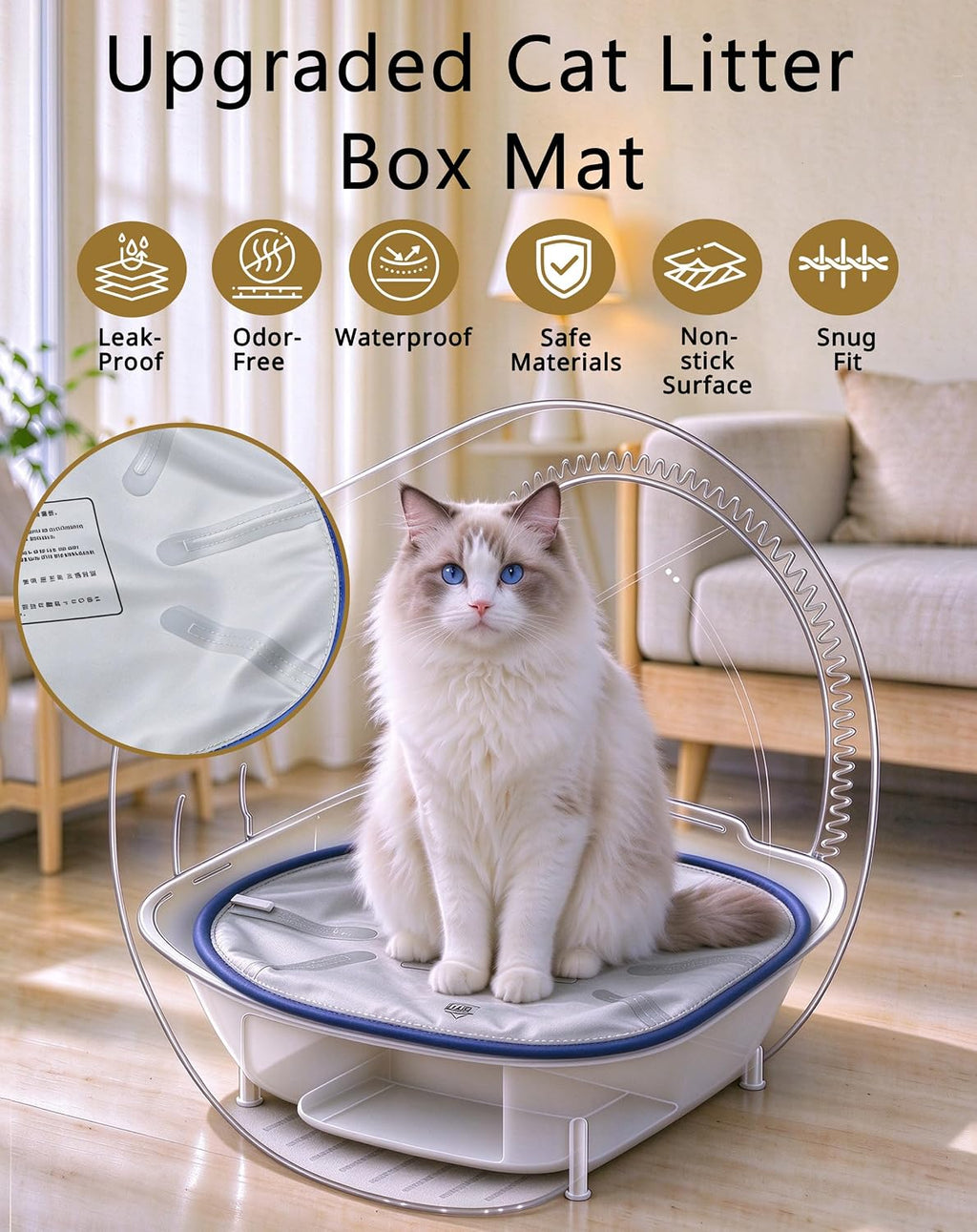 Anti-Leak Cat Litter Pad Fits PARUUNTYS M5 Self-Cleaning Litter Box