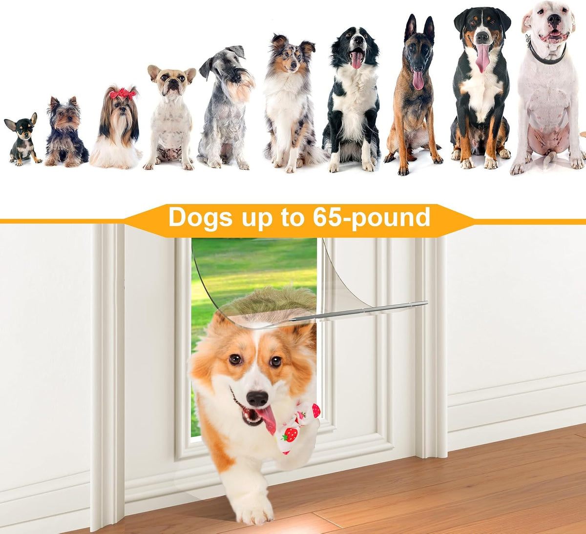 2-Pack Extra Large Transparent Dog Door Replacement Flaps Size 9 3/4" x 17"