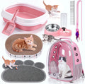 8 Pcs Kitten Supplies Starter Kit Cat Starter, Backpack, Pink-1