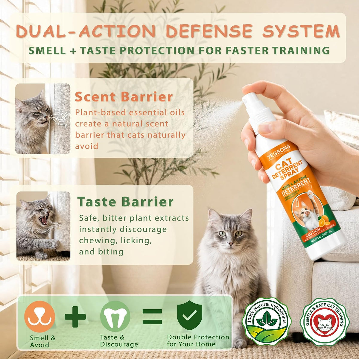 Cat Deterrent Spray for Furniture Protection, Anti Scratch & Urine Marking