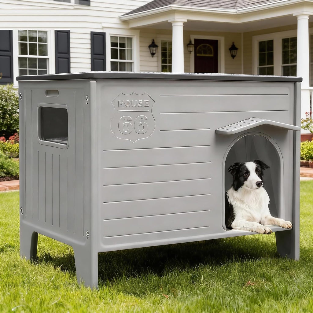 Insulated Dog House Outdoor Weatherpoof Plastic Dogs Houses Indoor