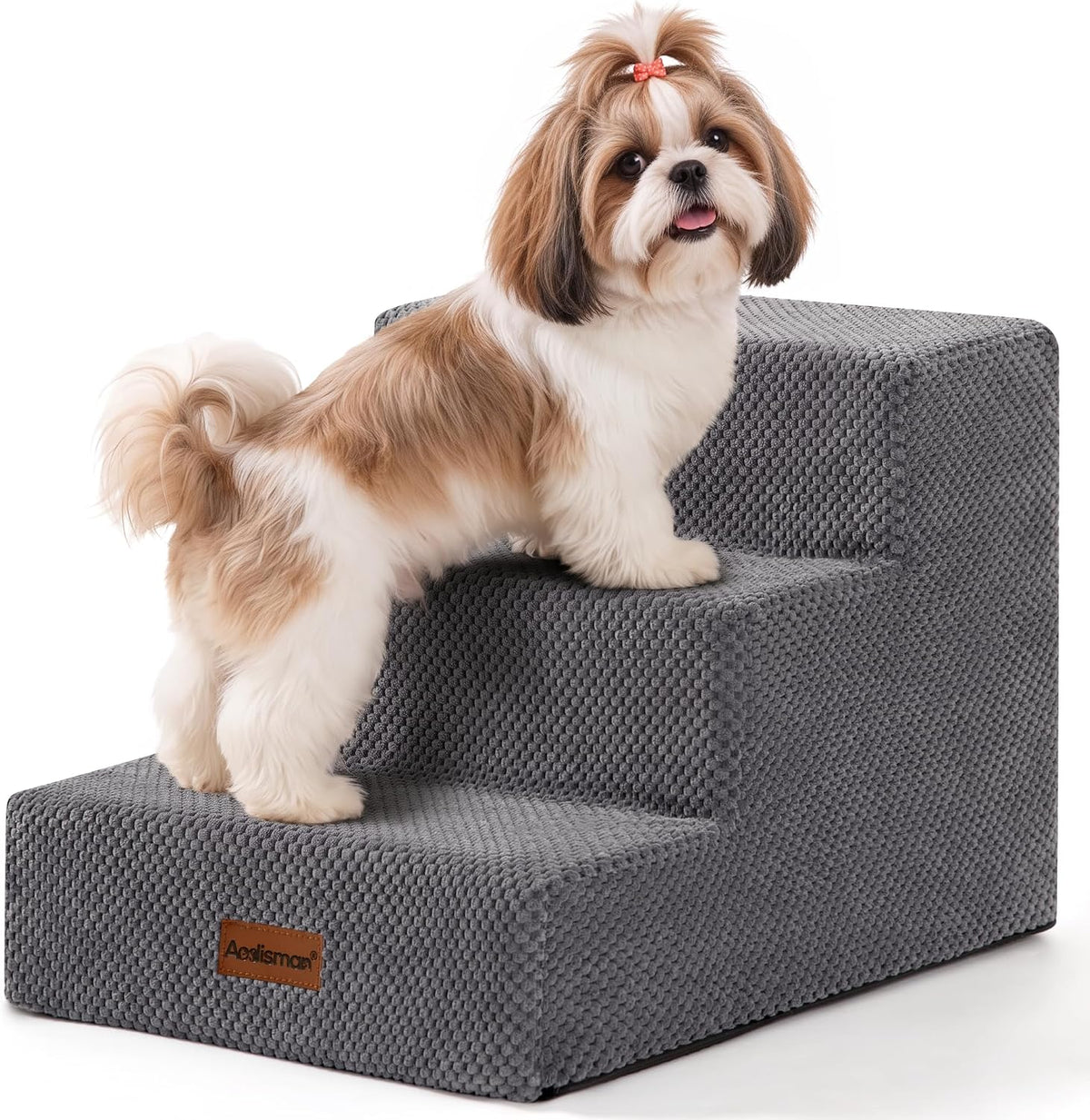 Dog Stairs for Small Dogs & Cats,3-Step Pet Steps for Couch & Bed