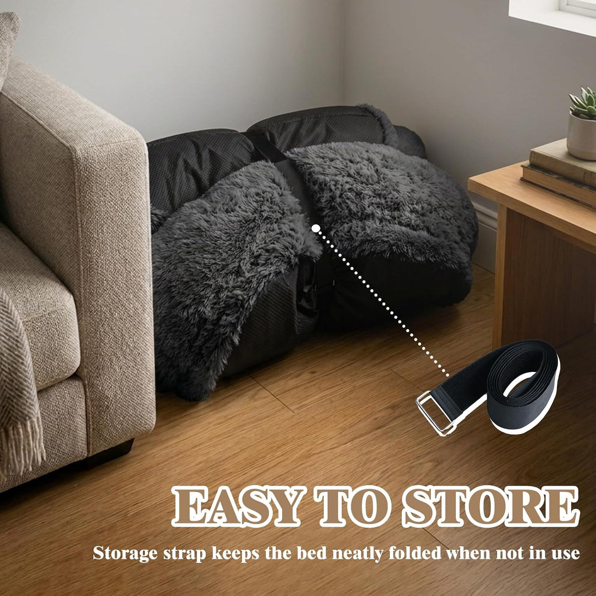 WROS Human Dog Bed for Adult, 71"x45"x12" Giant Calming Nest Bed, Dark Grey