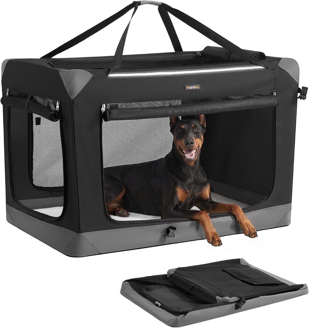 Feandrea Collapsible Dog Crate, Portable Pet Travel Crate, 48 Inches