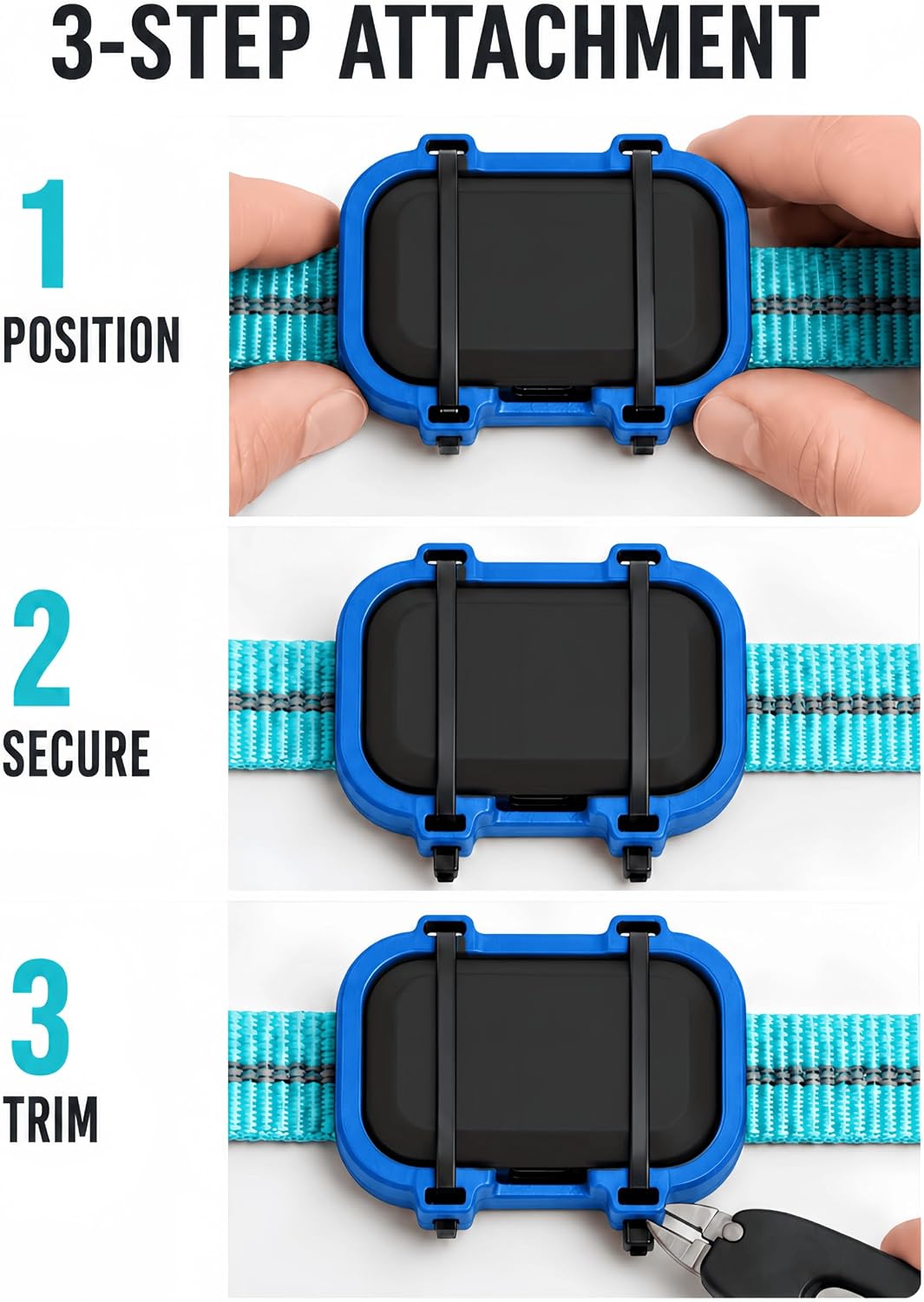 Dog Collar Tracker Holder Compatible with Fi Mini, Open Charging Port Mount (Blue)