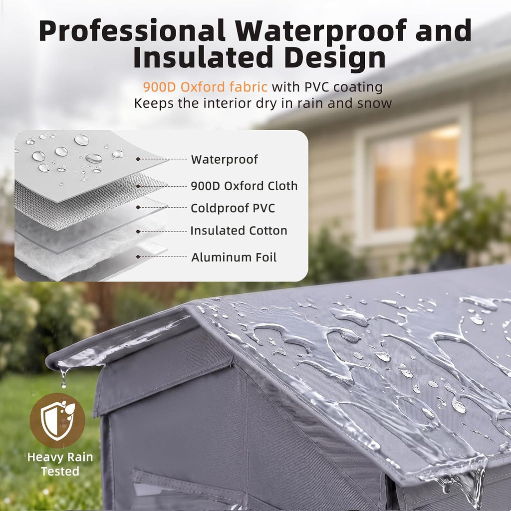 Heated Outdoor Cat House Weatherproof,Insulated Cat House for Winter