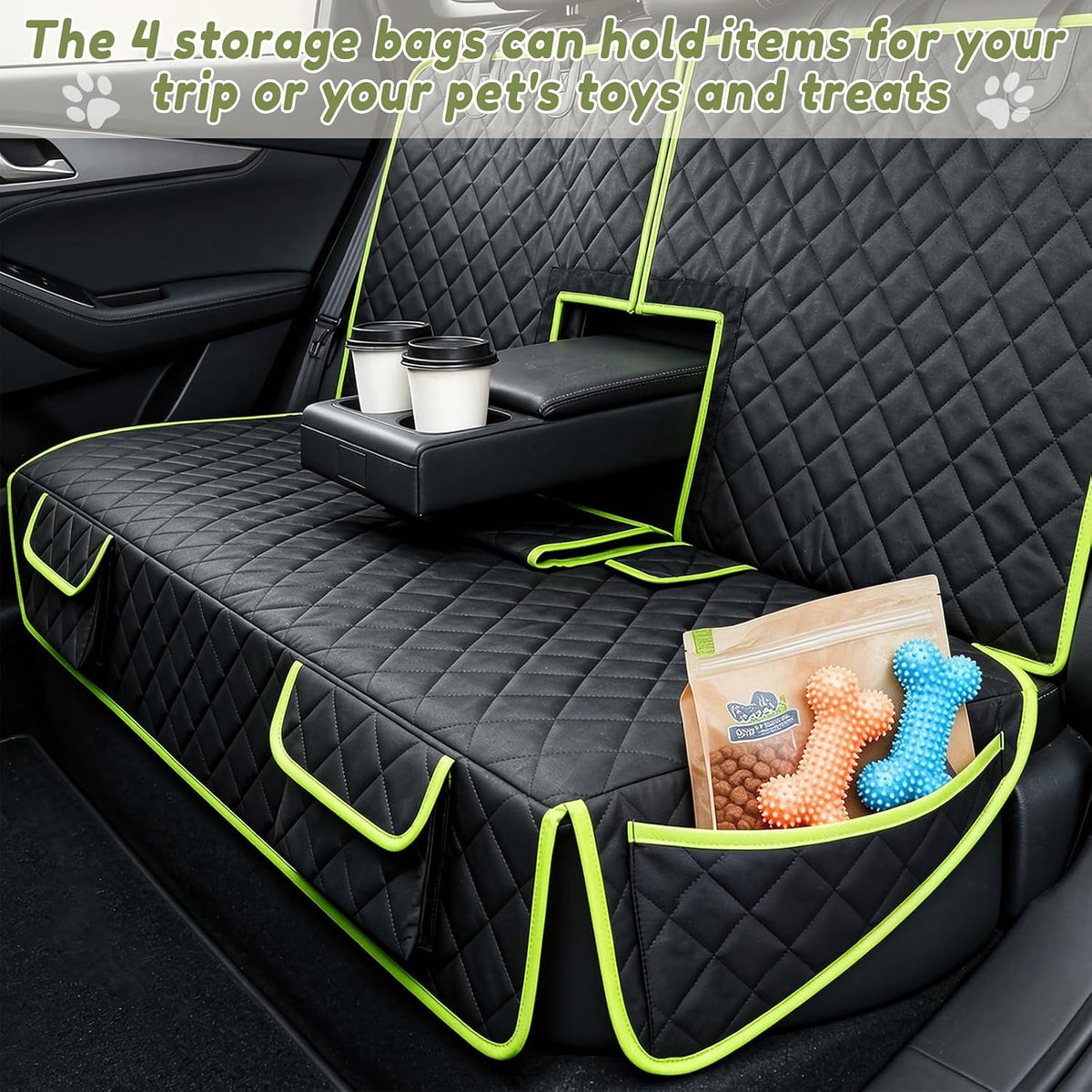BDUSXYZ Dog Car Seat Cover for Back Seat - Waterproof Non-Slip Bench Seat Protector for Cars Trucks SUVs, 52" W X 49" L 