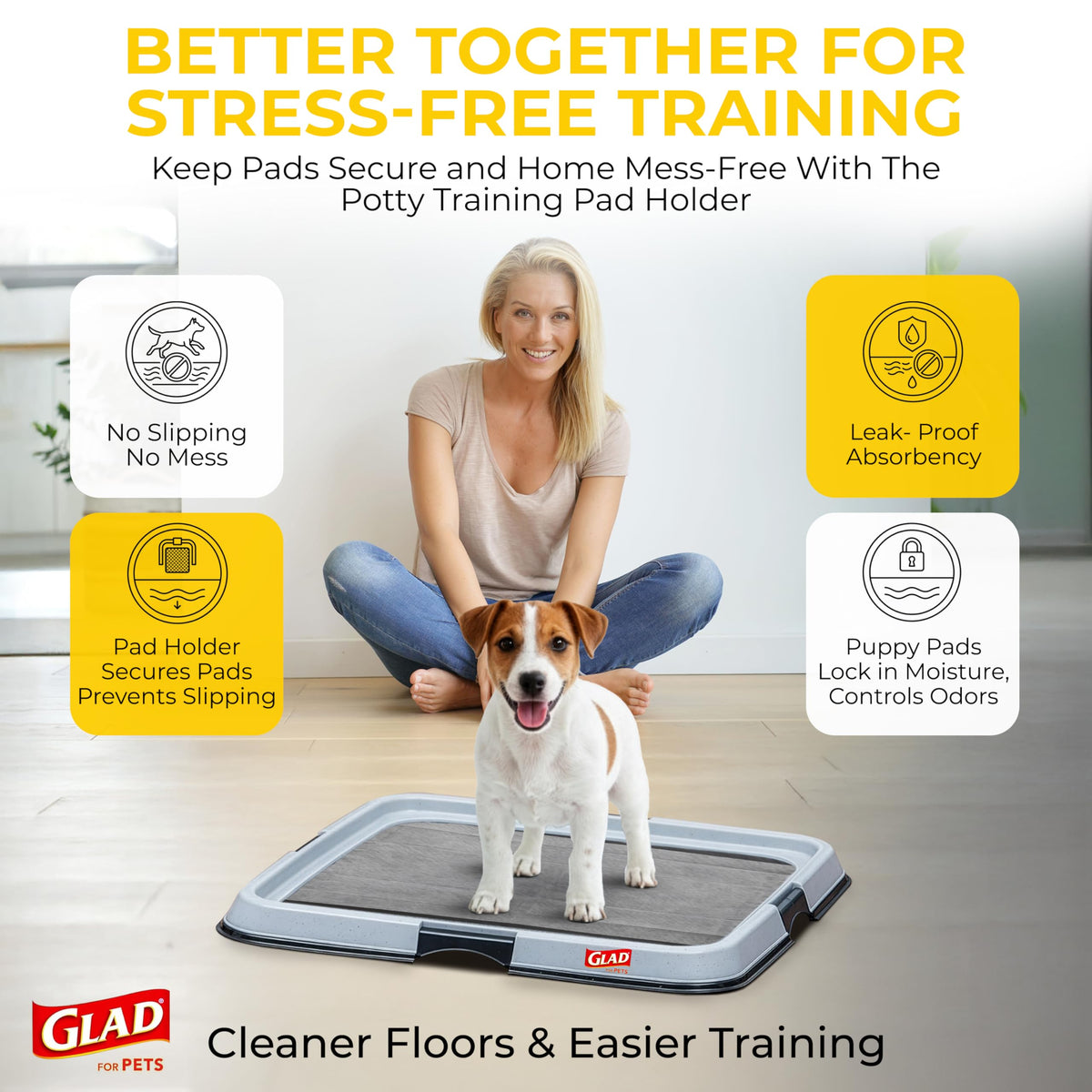 Glad for Pets, Puppy Pads - Activated Carbon, Dog Pee Pads, 100 Count