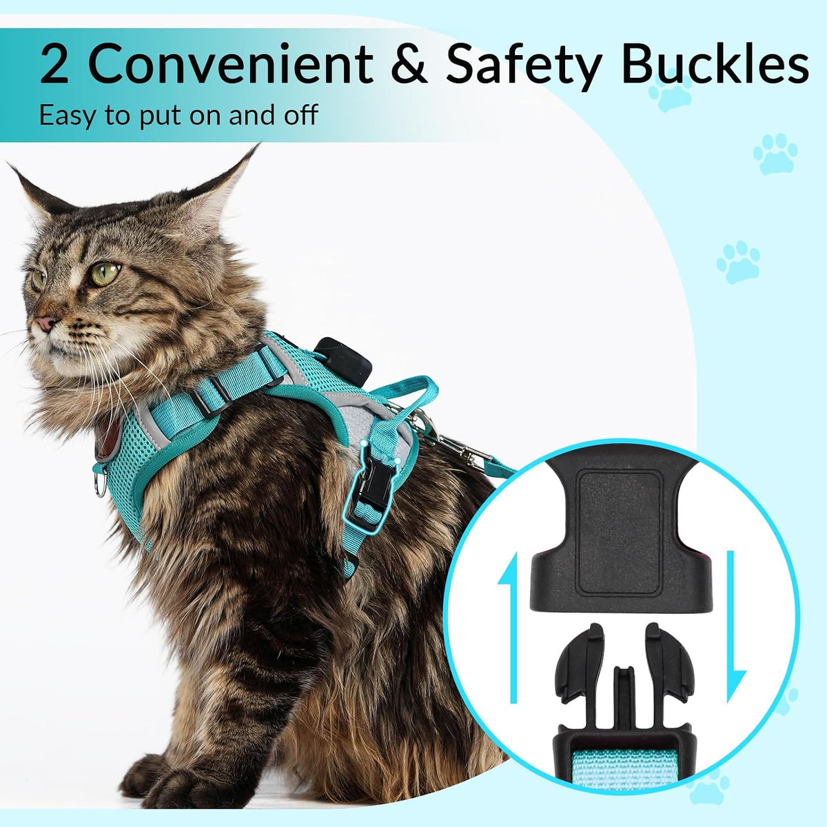 Cat Harness and Leash Set with AirTag Holder: Upgraded Escape Proof Vest with Lead for Small Dog Puppy Large Cat Walking