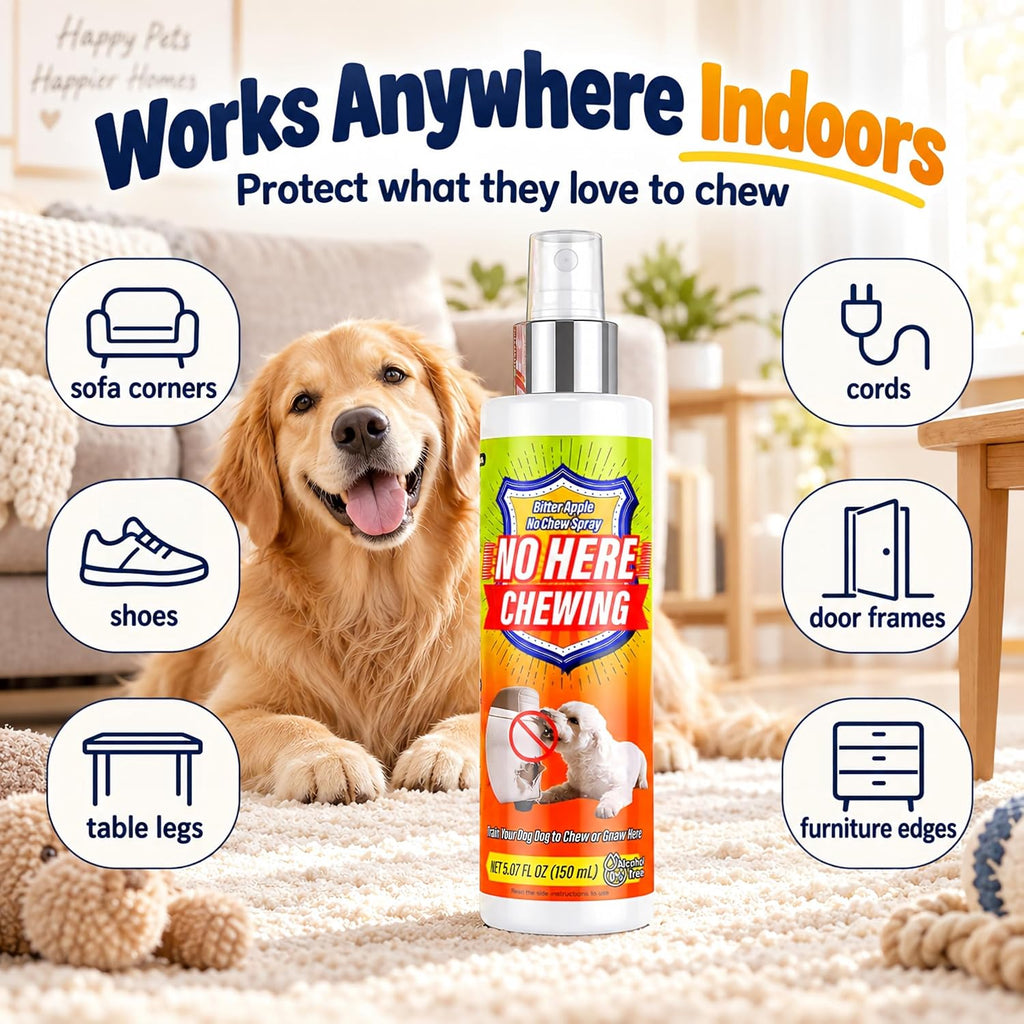 Bitter Apple Spray for Dogs – No Chew Spray to Stop Chewing, Licking & Biting, Natural Bitter Dog Training Spray, Anti C
