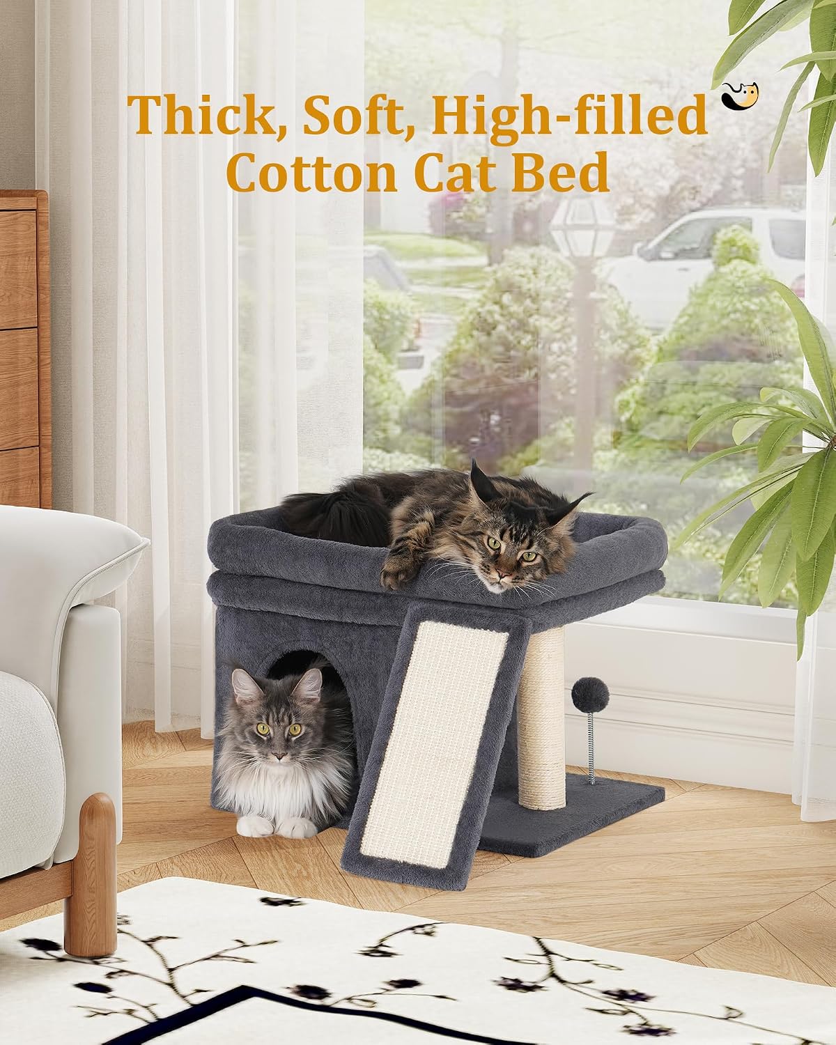 Cat Tree for Large Cats, 20x16.5 Perch Bed for Adult Senior Cats