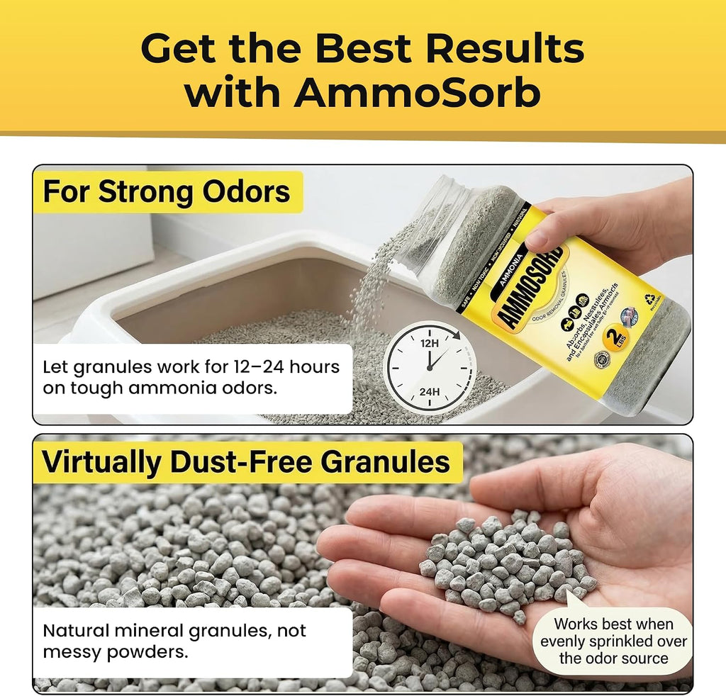 Unscented Cat Litter Deodorizer Granules, Ammonia Absorber, 2 lb
