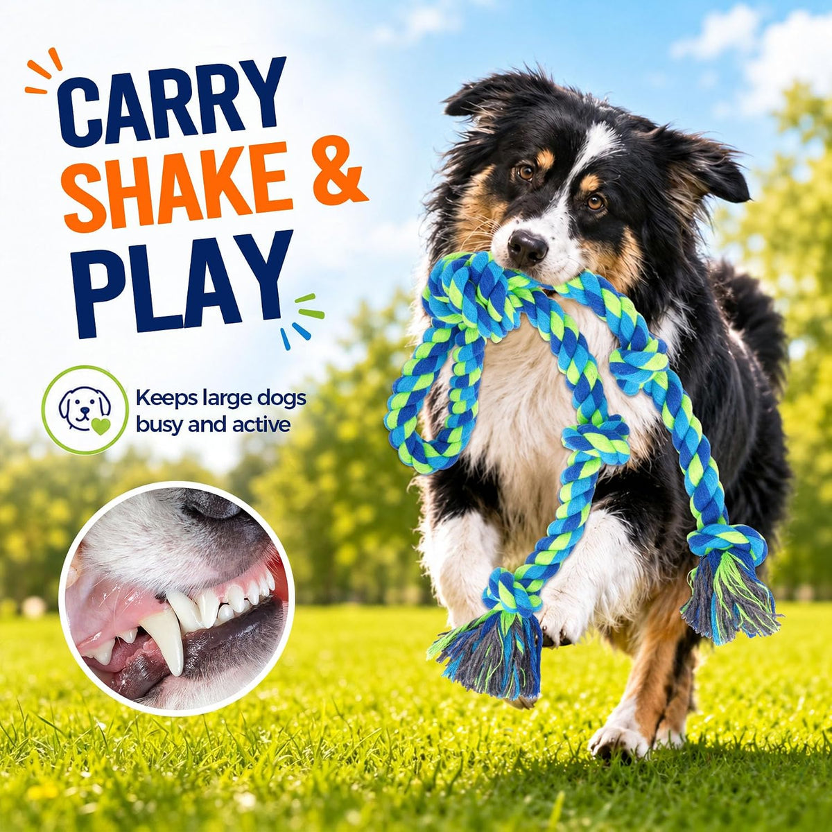 Dog Rope Toy Set for Large Dogs and Aggressive Chewers