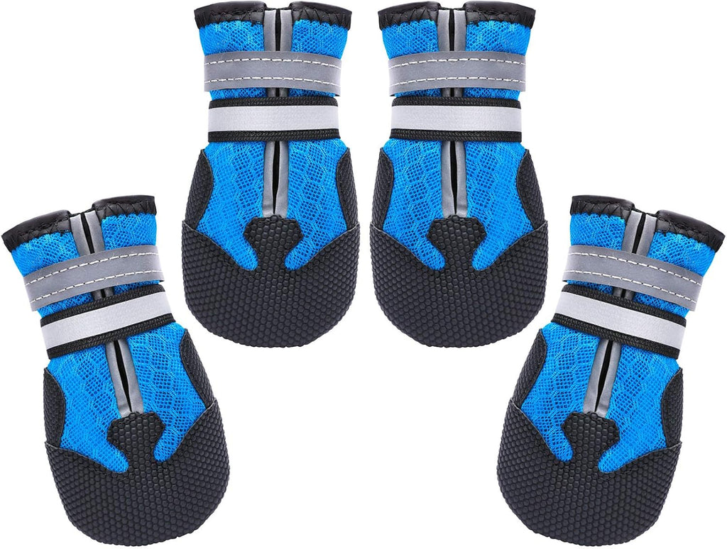 Dimicoo Breathable Dog Boots for Medium Large Dogs,Non-Slip Dog Shoes for All Weather and Hot Pavement,Soft Paw Protecto