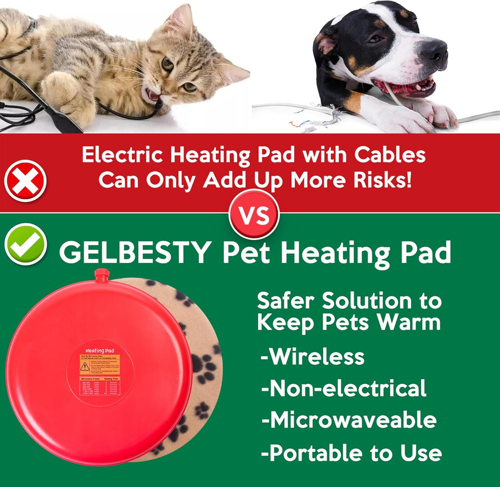 Gelbesty Original Pet Heating Pad Microwave, Snuggle Warming Safe Outdoor Newborn Kitten Puppy Pet Bed Warmer, Gel Reusa