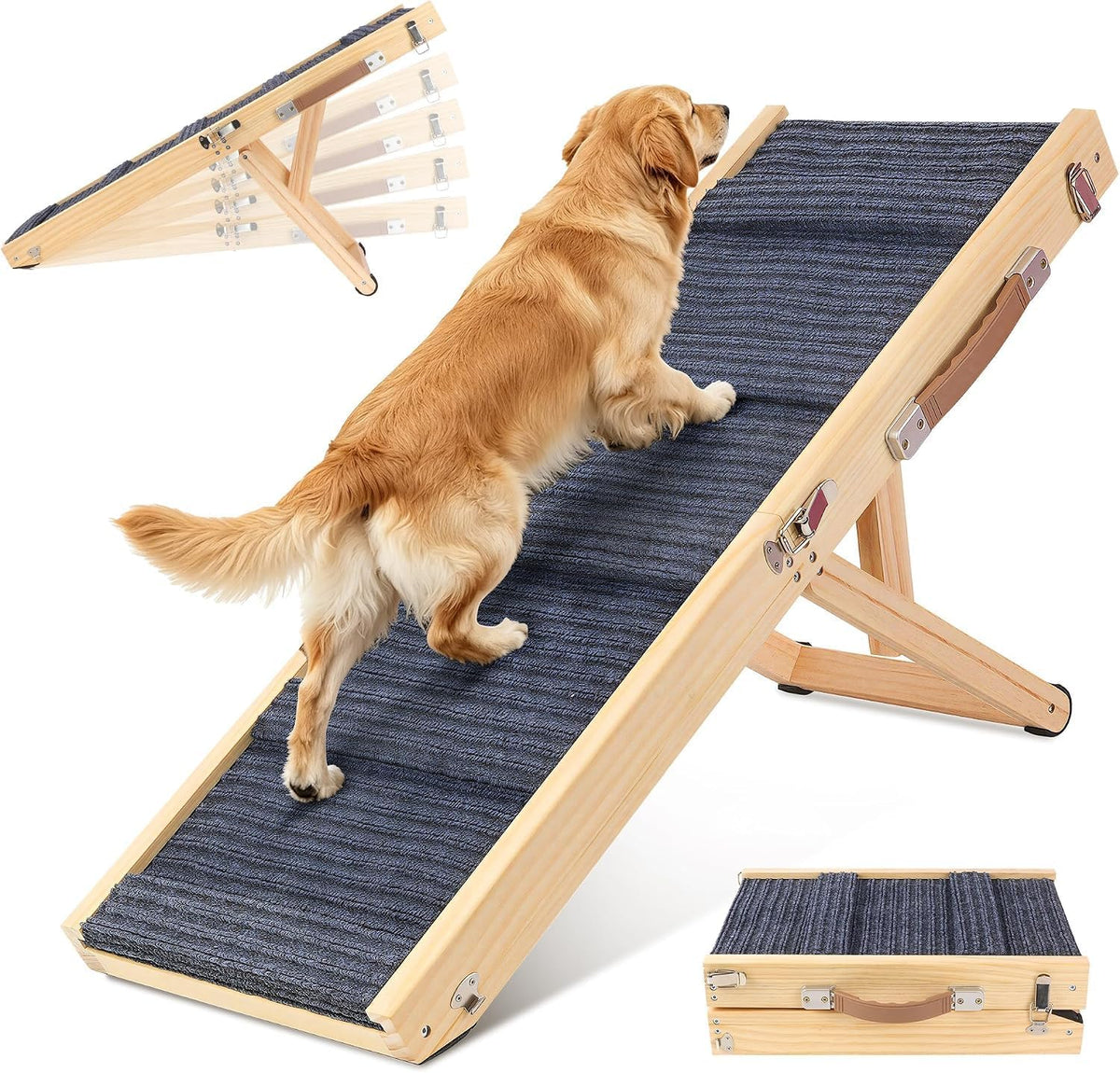 Dog Ramp for Couch, Foldable Wooden Pet Ramp, 37.5 x 16 in, Medium
